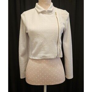 Girls White Motorcycle Jacket Knitworks Size 14.5
